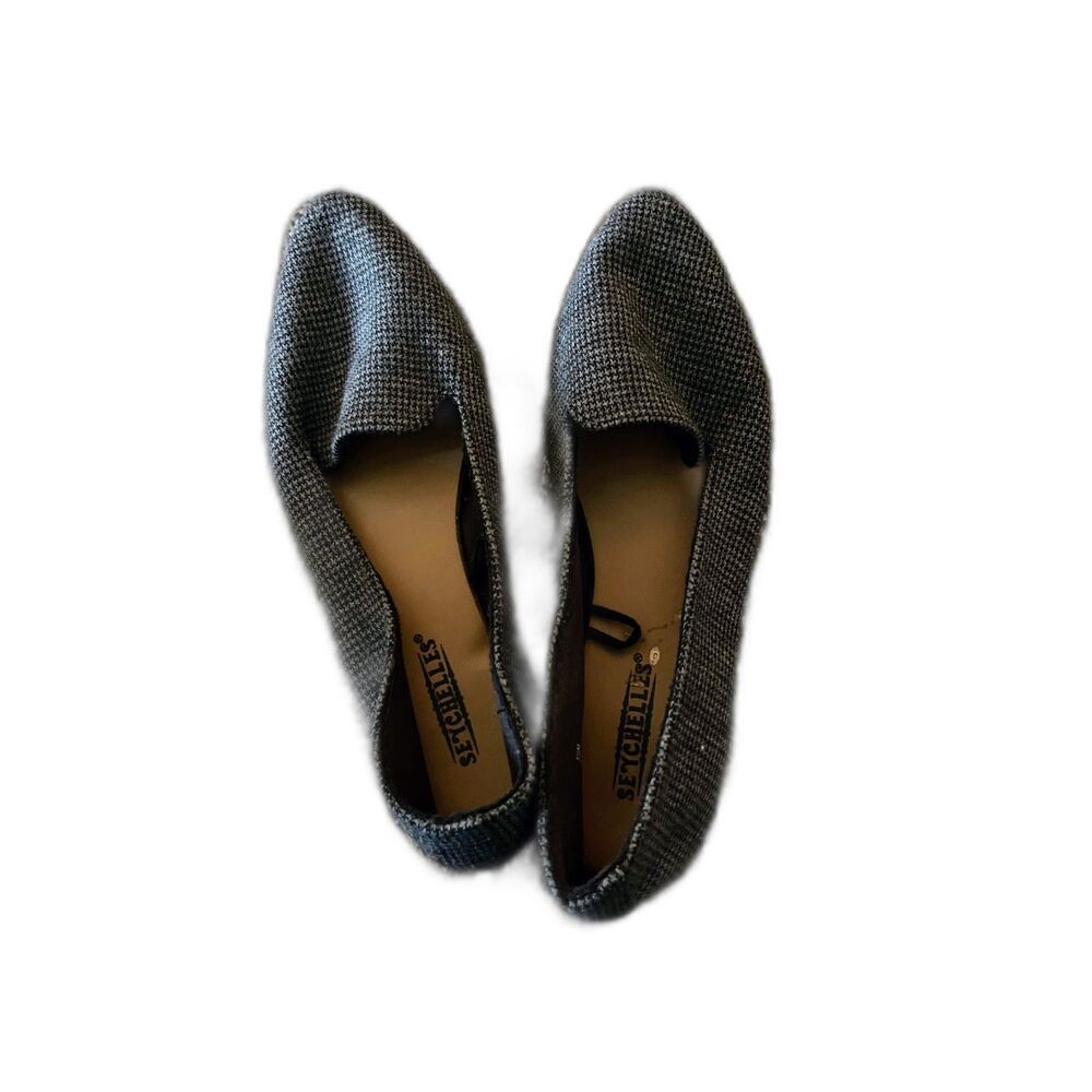 Seychelles black and gray houndstooth flat shoes 5 1/2